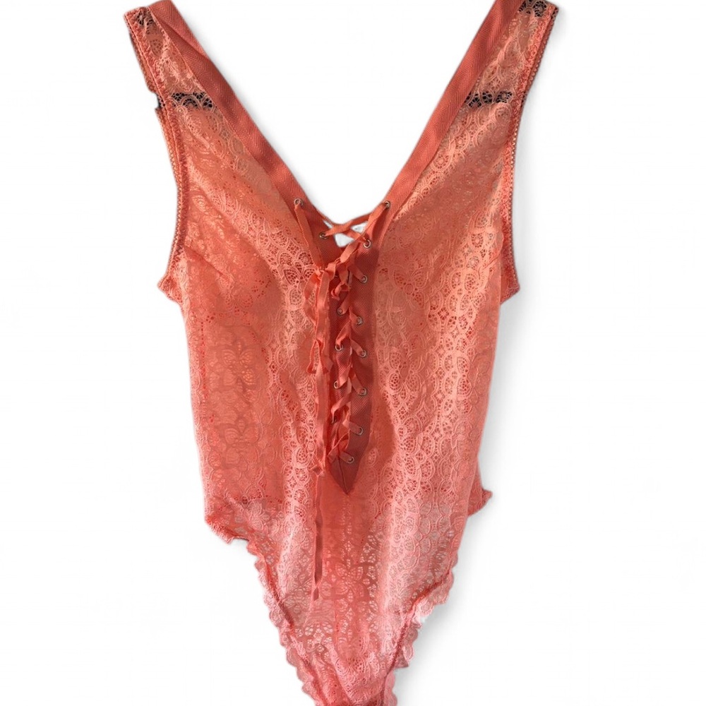 Victoria's Secret Coral Lace Bodysuit